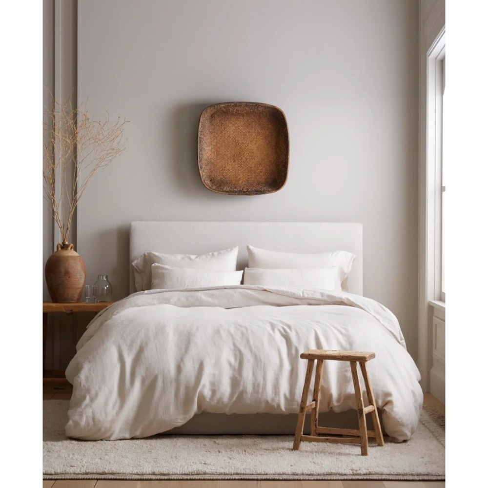 Quince European Linen Duvet Cover Sand Full Queen Neutral Minimalist Bedding - Picture 3 of 8